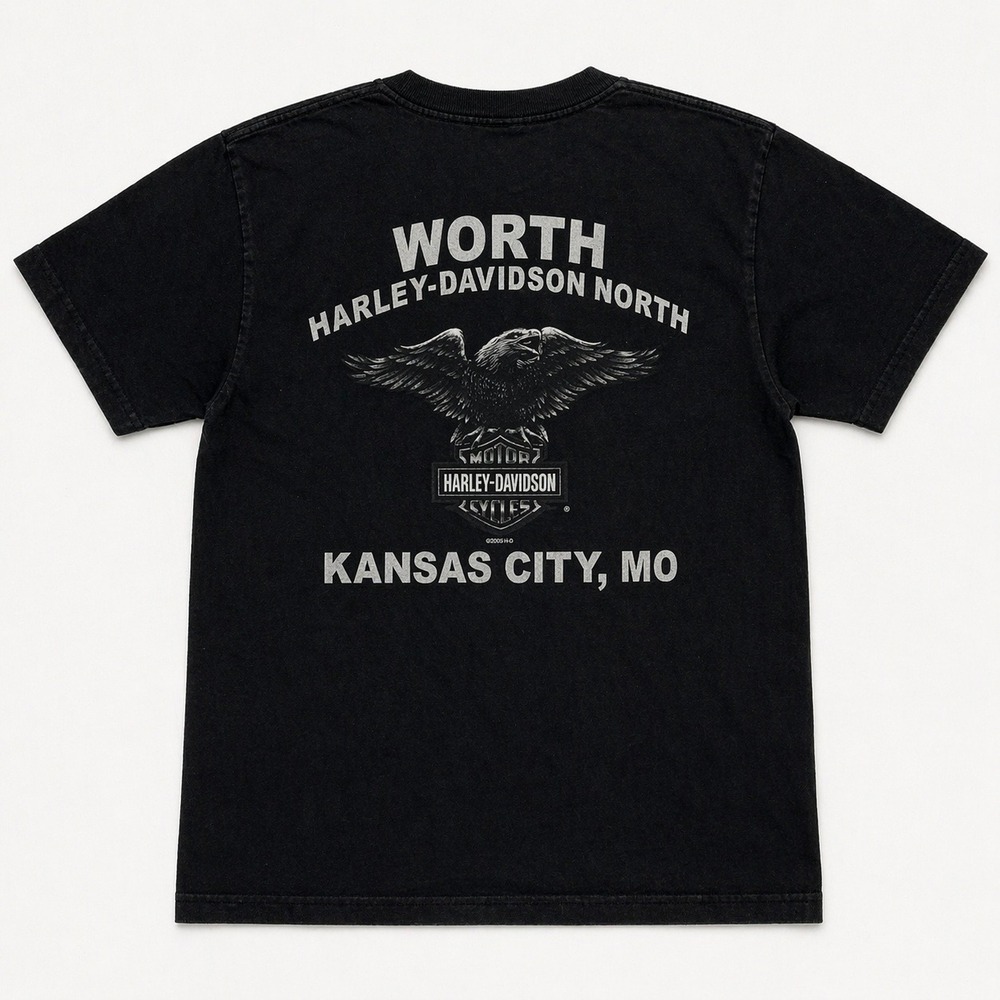 Harley-Davidson Worth North Kansas City MO Eagle‎ Skull Graphic T-Shirt Black S